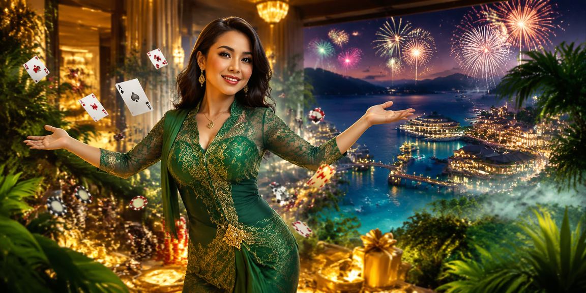 Permainan poker bertemakan Hari Raya di Terengganu dengan reka bentuk tempatan Malaysia